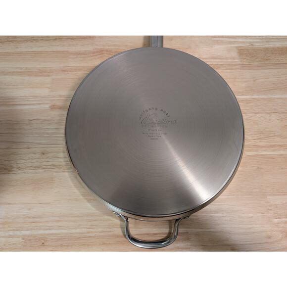 Wolfgang Puck Bistro 18/10 Stainless Steel 12" Saute Pan Skillet w/ Lid 022005 - Picture 4 of 6